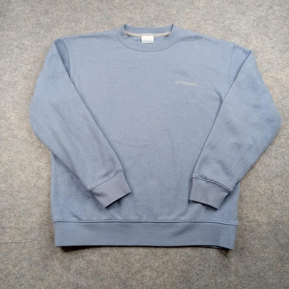 Columbia Sweatshirt‎ Mens Medium Blue Crewneck Pullover Fleece Embroidered Logo